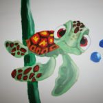 muurschildering schildpad