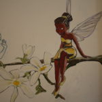 muurschildering babykamer elfjes