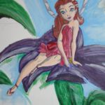 Muurschildering baby kamer meisje Disney elfjes