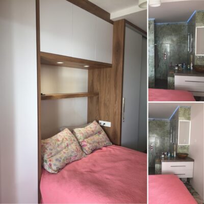 Combinatie van slaapkamer met badkamer Amsterdam.