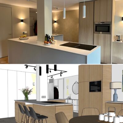 Tekening en resultaat Keizersgracht LINDESIGN