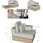 Ontwerp hoekstoel met lades in de keuken