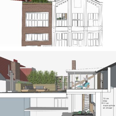 Dakterras plan Valckeniersstraat Amsterdam