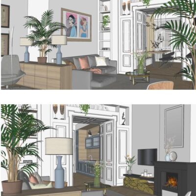 Tekening hoe het kan worden op de Vondelkerkstraat